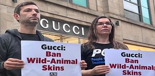 Animal rights activists stage protest as Gucci store opens in Edinburgh