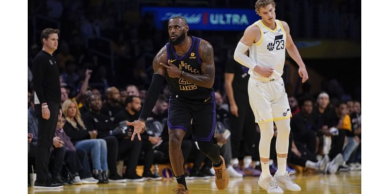 LeBron scores 39,000th point, Lakers complete sweep of tourney group play with 131-99 win over Utah