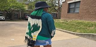 Eagles super fan sports a 72-inch custom wig in the team’s colors