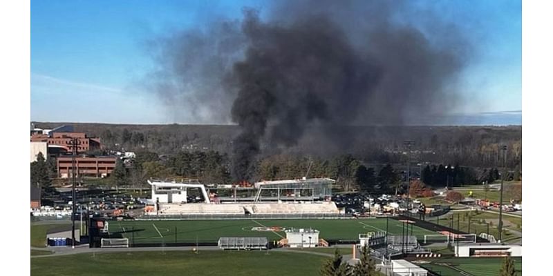 2 injured as Rochester stadium under construction catches fire