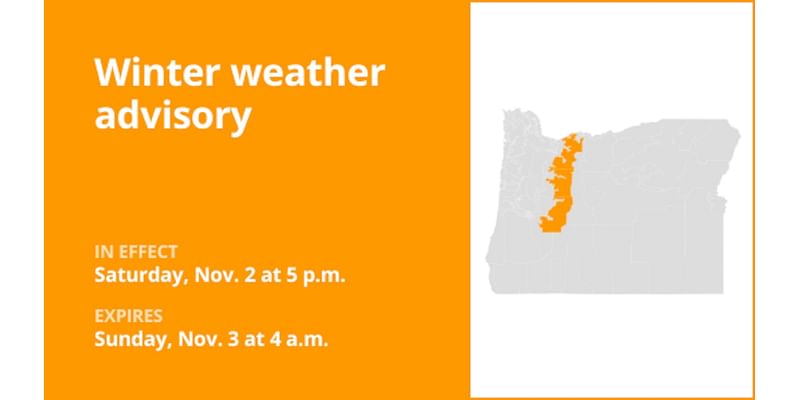 Winter weather advisory for Cascades until early Sunday morning – up to 8 inches of snow