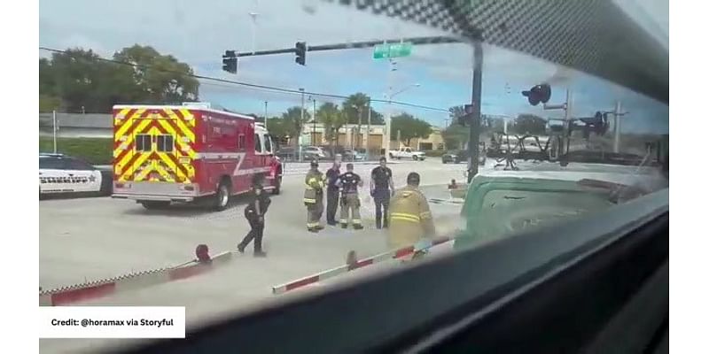 Van driver survives after collision with Brightline train