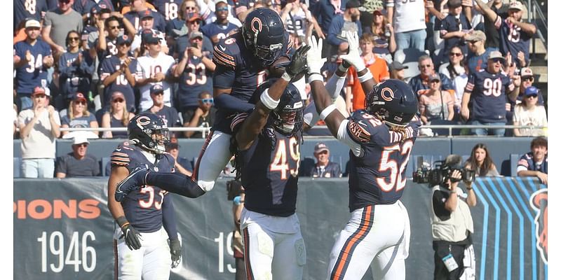 Jaquan Brisker’s hard hit sparks Chicago Bears defense to another 3-takeaway afternoon in win over Carolina