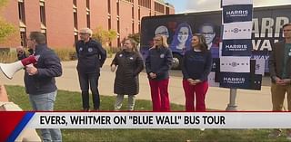 Governors Evers and Whitmore pull “Blue Wall Bus” into La Crosse and Eau Claire