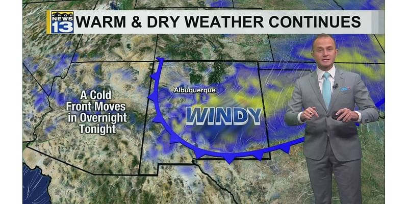 Cold front moves across New Mexico tonight