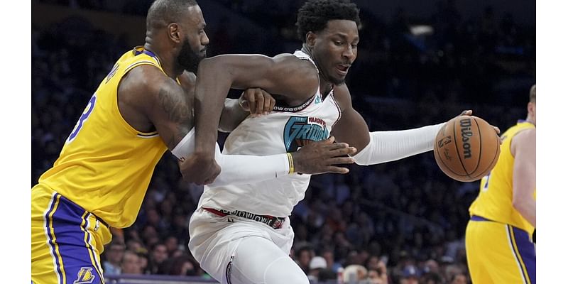 LeBron James has third straight triple-double as Lakers rally for 128-123 victory over Grizzlies