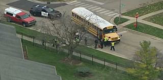 School bus with nearly 30 children on board collides with 2 vehicles in Elgin: police