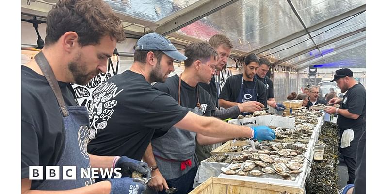 London oyster festival held in celebration of the meaty mollusc