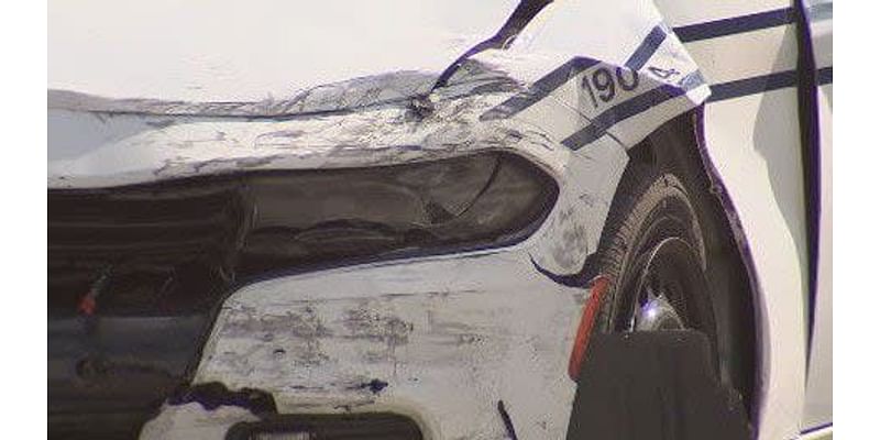 Police cruiser, other vehicle, damaged after crashing in Dayton