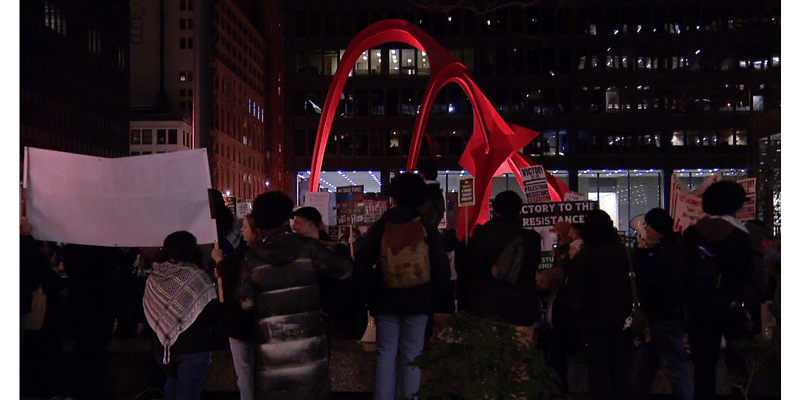 Palestinian advocates protest in Chicago after Trump win, immigration rights advocates also worry