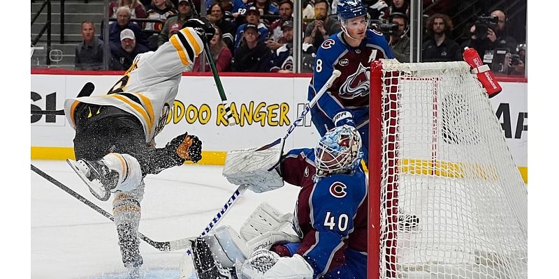 Bruins hold on for 5-3 win, Avalanche drop 4 in a row to start season for 1st time since 1998-99