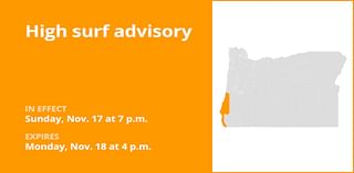 High surf advisory affecting South Central Oregon Coast and Curry County Coast until early Monday evening – breaking waves of 20 to 23 feet foreseen