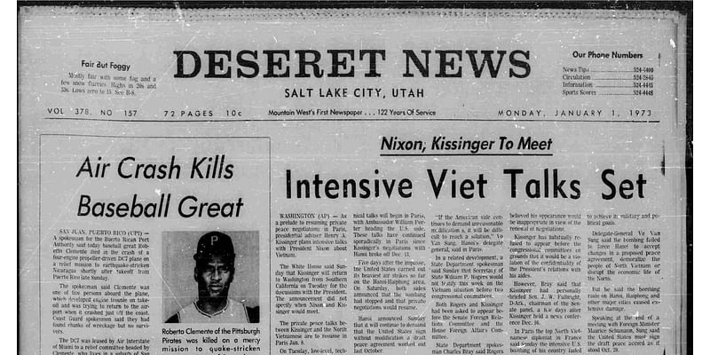 Deseret News archives: Clemente recorded his 3,000th hit. It was his last MLB hit