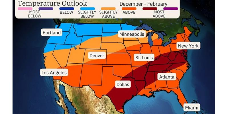 Warmer Than Average Winter Forecasted for Most of U.S.