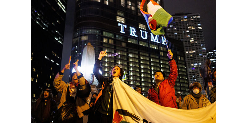 Hundreds rally in Chicago to oppose Donald Trump and express disappointment with Democrats on heels of election