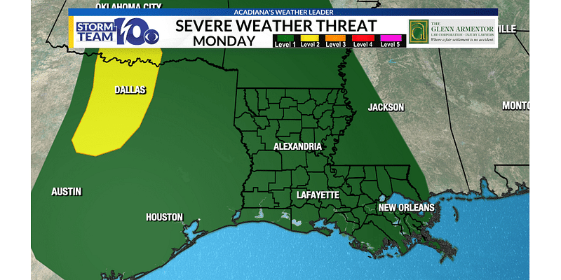 Storms roll through the area Monday night, low-end severe threat