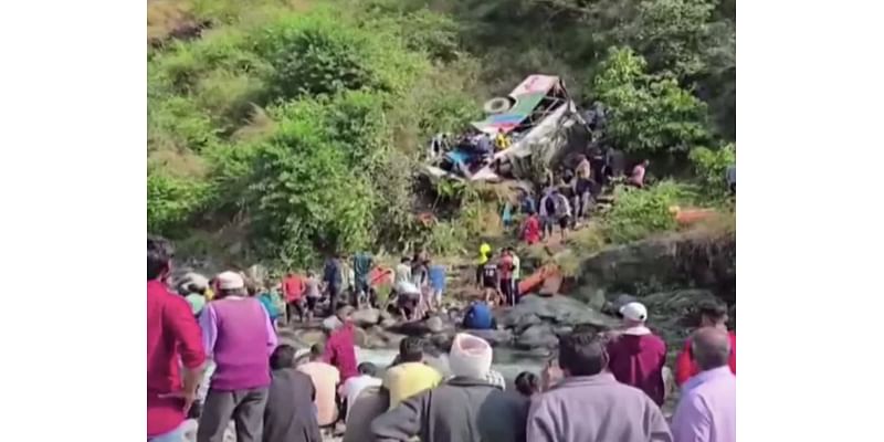 At least 36 dead as crowded bus careens off road into deep gorge