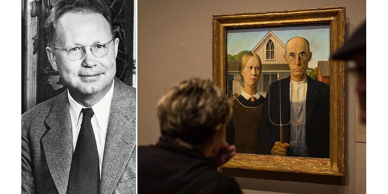 ‘American Gothic’, famous piece by artist Grant Wood, is displayed to visitors at the Art Institute of Chicago