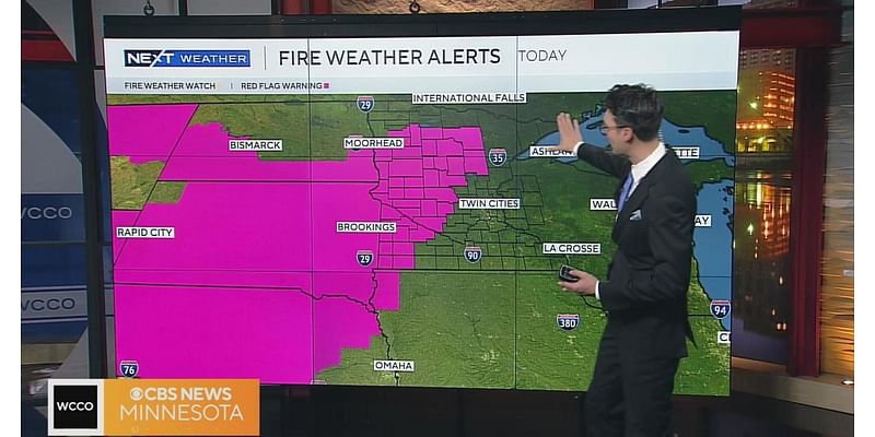 Extreme fire risk prompts Red Flag Warning for dozens of Minnesota counties Monday