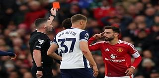 Manchester United humbled by Tottenham as Fernandes sees red at Old Trafford