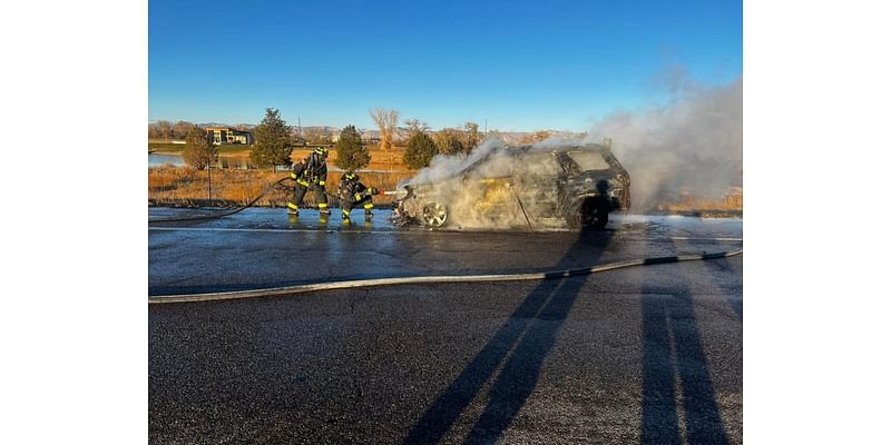 Car engulfed in flames on I70