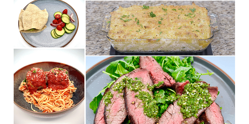 Recipes: Macaroni Au Gratin, Oven-Baked Meatball Salad, Triple Tri Tip Steak Bowls, 'Geagatarian' Burger