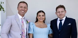 Radio star Lauren Phillips goes very ladylike in a demure blue dress for Oaks Day after partying with Carrie Bickmore in a low-cut dress during Derby