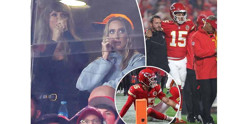 See the scary moment Taylor Swift and Brittany Mahomes realized Patrick got injured after scoring Chiefs touchdown