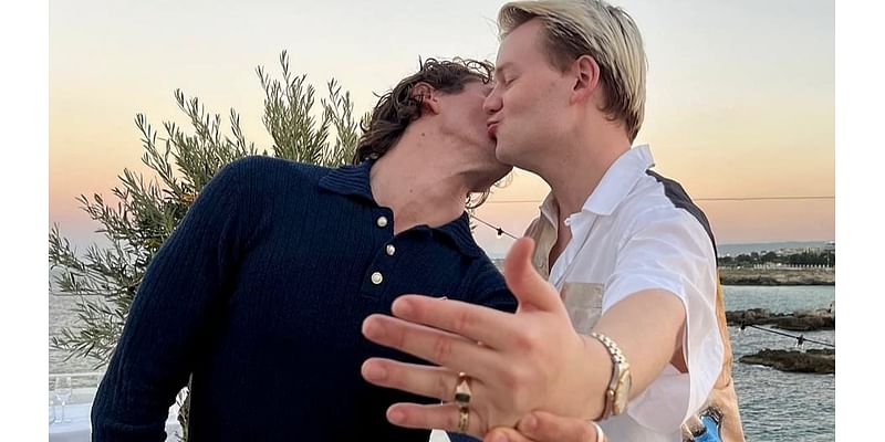 The unique inspiration behind Joel Creasy's unusual engagement ring as he announces impending marriage to model Jack Stratton-Smith