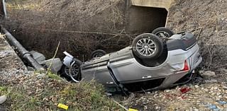 Two people in the hospital after vehicle overturns into a creek in Westmoreland County