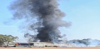 Smoke pours from Miami County barn as crews tackle flames