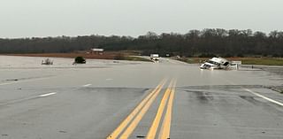 washed highway in rural Missouri on Election Day