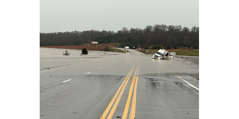 washed highway in rural Missouri on Election Day