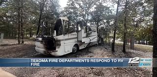 Several fire departments assist in RV fire