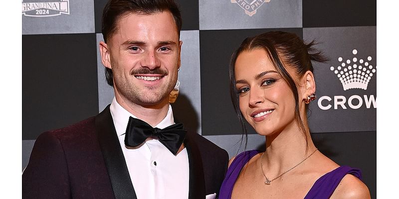 Brownlow blunder: St Kilda star Jack Sinclair's partner Jessica Edwards shows more than she bargained for in VERY sheer dress