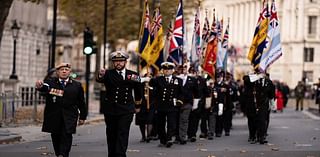 Members of the armed forces march for the annual AJEX parade to remember Jewish servicemen and women 'who fought and served for freedom since World War I'