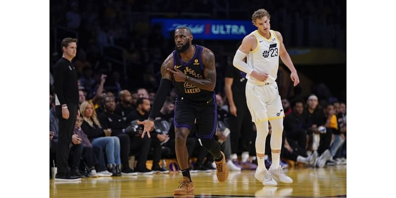 LeBron scores 39,000th point, Lakers complete sweep of tourney group play with 131-99 win over Utah