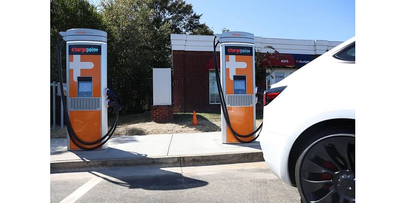 How many EV charging stations are there in Macon, Warner Robins? More just opened