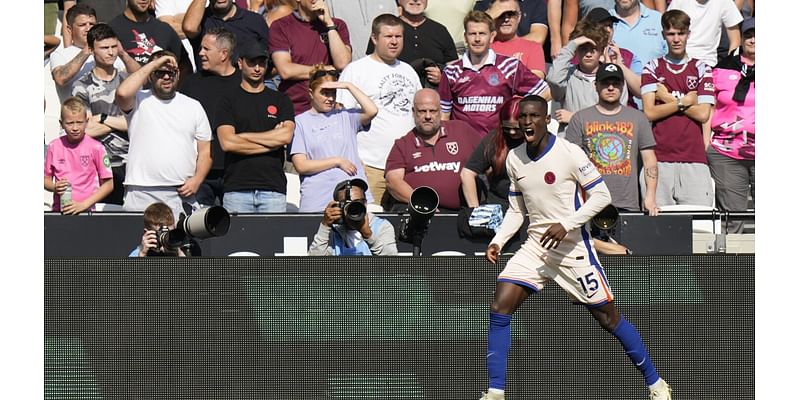 Jackson marks 50th appearance for Chelsea with 2 goals in 3-0 win at West Ham