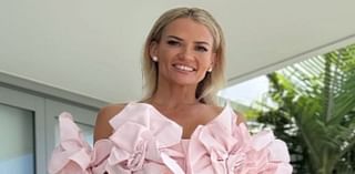 And the bride wore pink! Annika Martyn wears an unusual pastel mini dress to her post-wedding celebrations