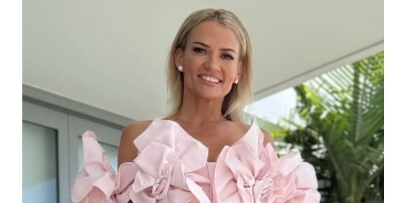 And the bride wore pink! Annika Martyn wears an unusual pastel mini dress to her post-wedding celebrations