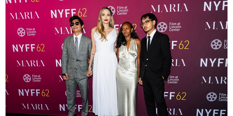 Angelina Jolie Shines Alongside 3 of Her Children on NYFF Red Carpet