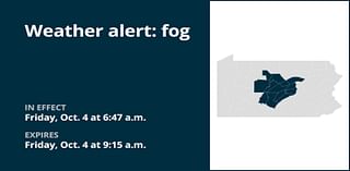 Be prepared for fog in part of Pennsylvania Friday morning