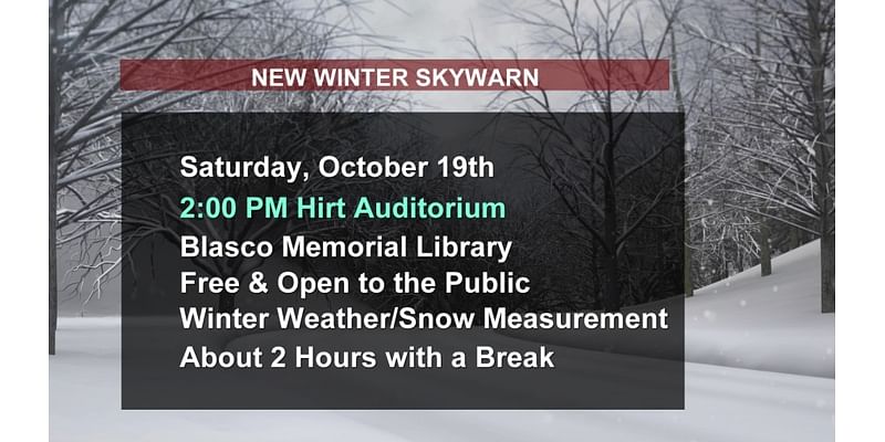 Attend this free Winter Weather SKYWARN training on Saturday