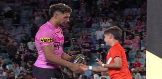 Penrith grand final hero goes to collect his premiership ring from a young fan - and you won't believe what happens next