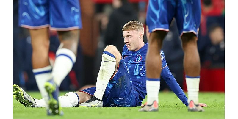 Chelsea are sweating over the fitness of Cole Palmer ahead of Arsenal showdown after star was left limping by wild Lisandro Martinez tackle in Man United draw