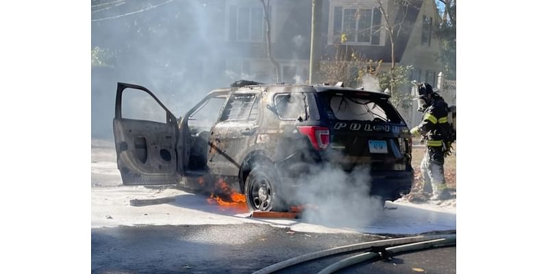 Brush Fire Destroys Police Cruiser In Greenwich: PD