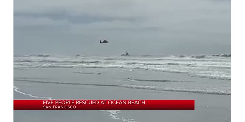 5 people rescued off Ocean Beach waters in San Francisco