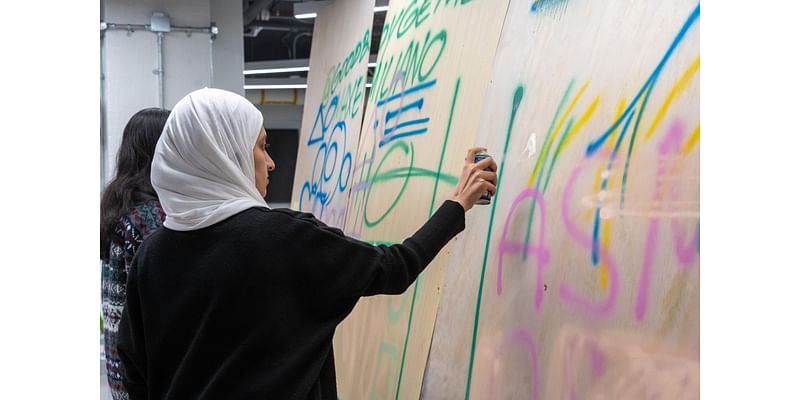 Spray Painting Joy at the Center for Creativity