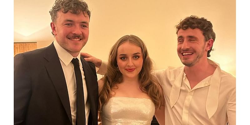 Paul Mescal can't wipe the smile off his face as he poses with his proud siblings Nell and Donnacha in rare snap after the UK premiere of his new film Gladiator II